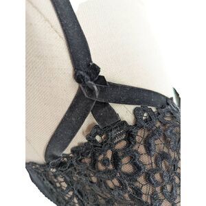 Dita Von Teese Women's Black Lace Velvet Straps Bra Size 34H